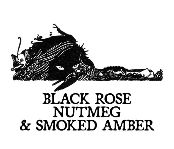 Black Rose, Nutmeg, and Smoked Amber Perfume Bottle