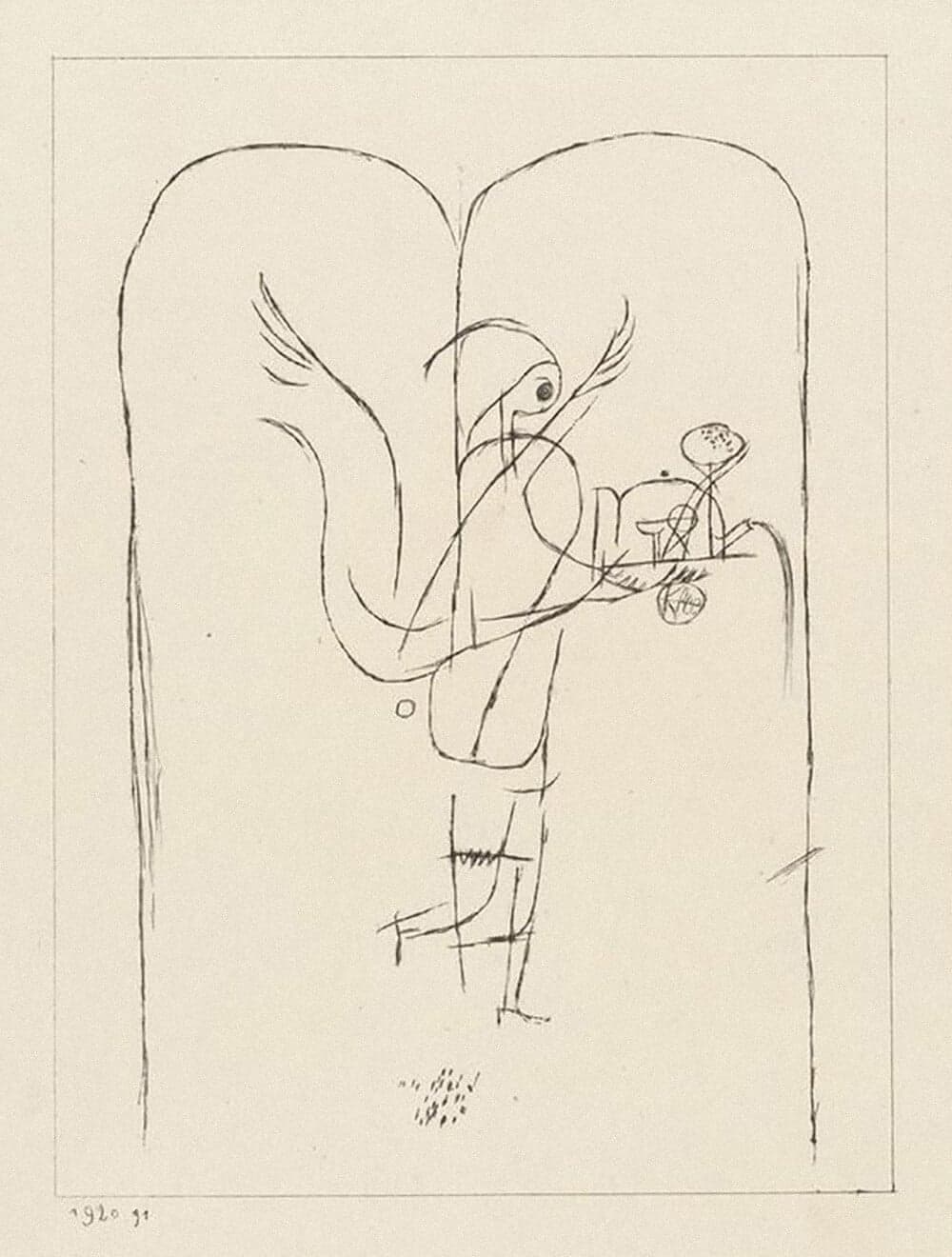 A Guardian Angel Serves a Small Breakfast Perfume Bottle
