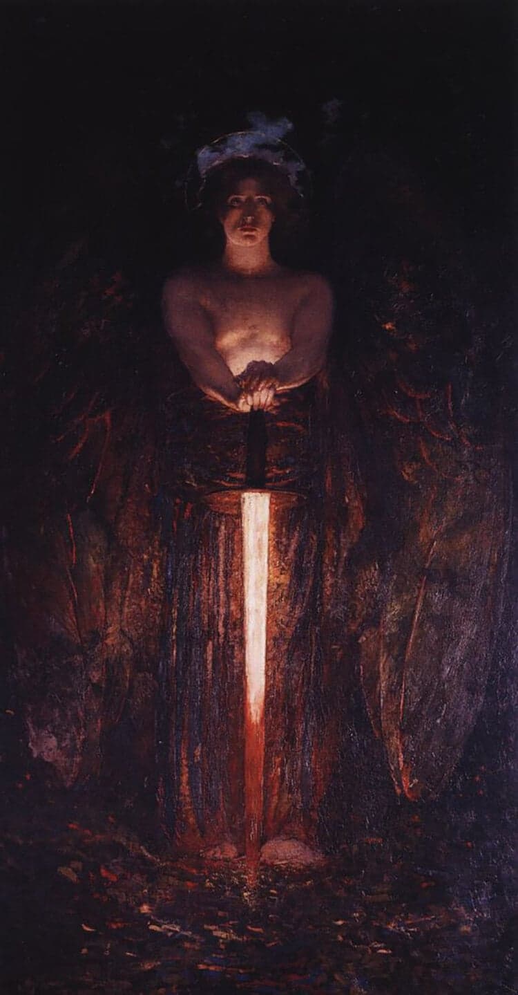 Angel With Flaming Sword Perfume Bottle