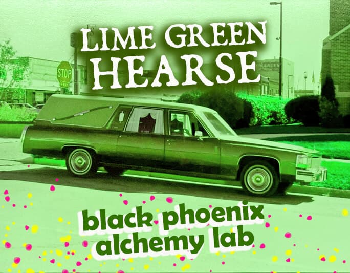 Lime Green Hearse Perfume Bottle