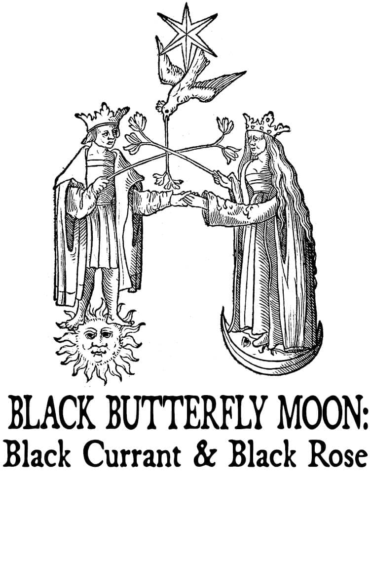 Black Butterfly Moon: Black Currant and Black Rose Lotion Perfume Bottle