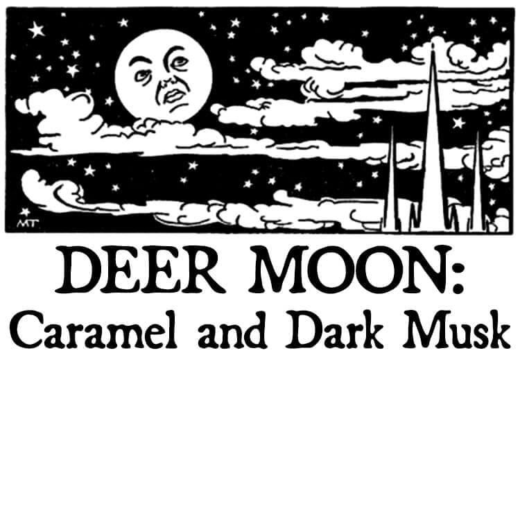Deer Moon: Caramel and Dark Musk Perfume Bottle