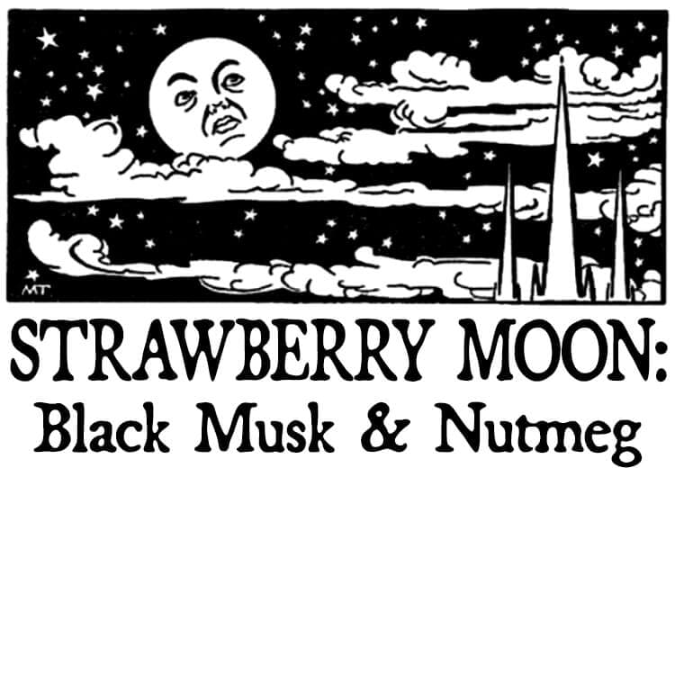 Strawberry Moon : Black Musk and Nutmeg Perfume Bottle
