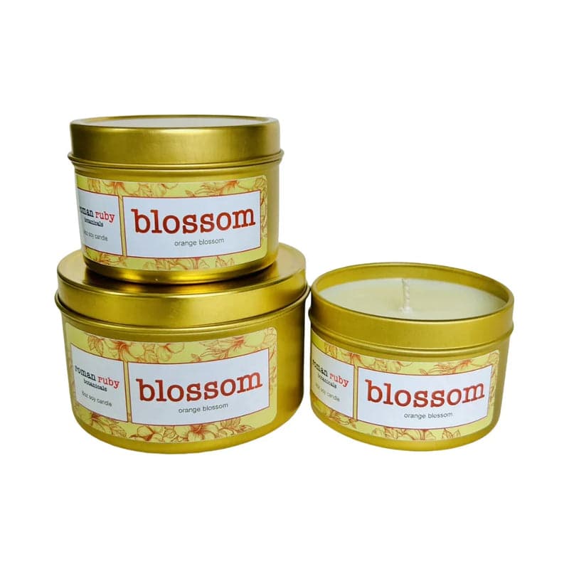 Blossom Candle From Roman Ruby Botanicals Perfume Bottle