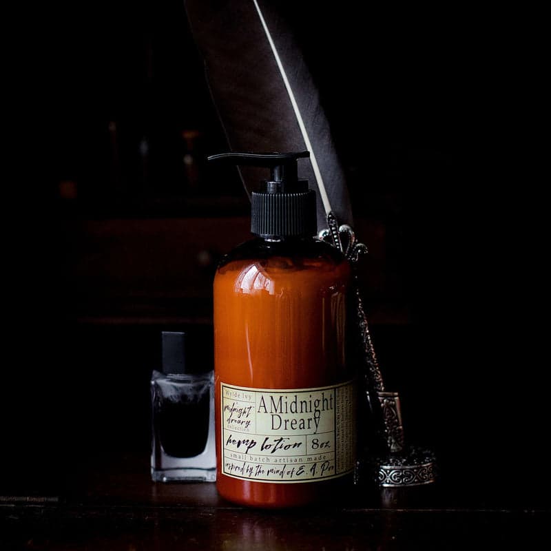 A Midnight Dreary Hemp and Green Tea Lotion Perfume Bottle