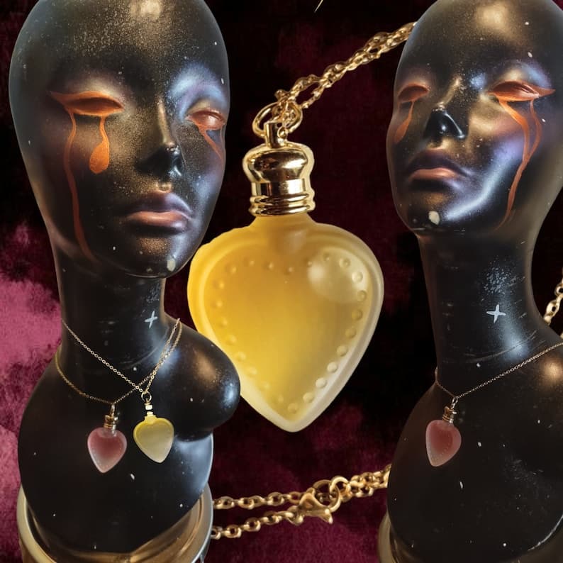 Love Heart Perfume Bottle Necklace by Pierrot Perfumery