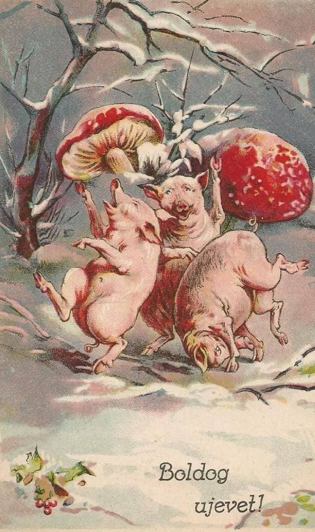 New Years Eve Party Pigs Perfume Bottle
