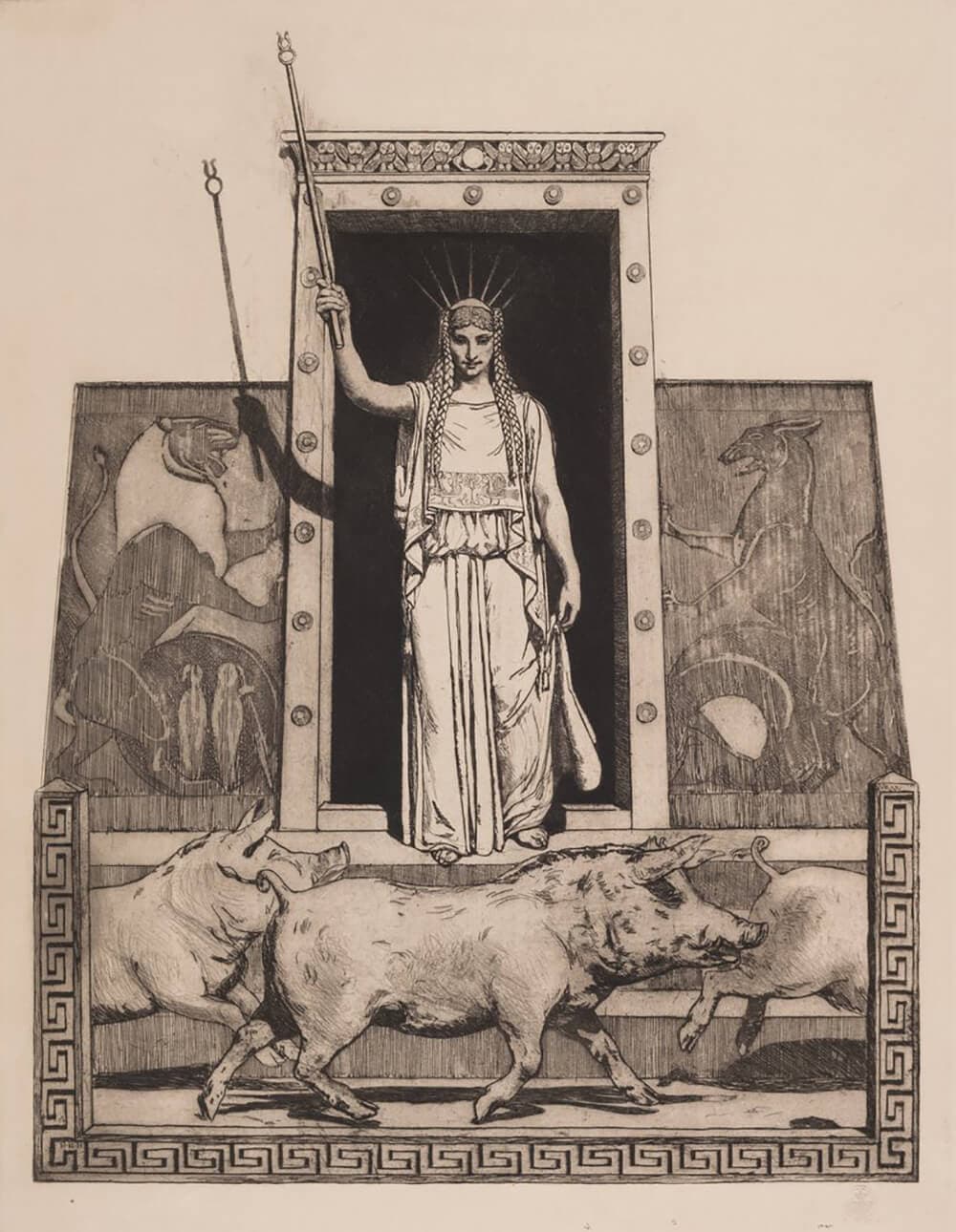 Circe Transforming Odysseus Men Into Swine by Black Phoenix Alchemy Lab