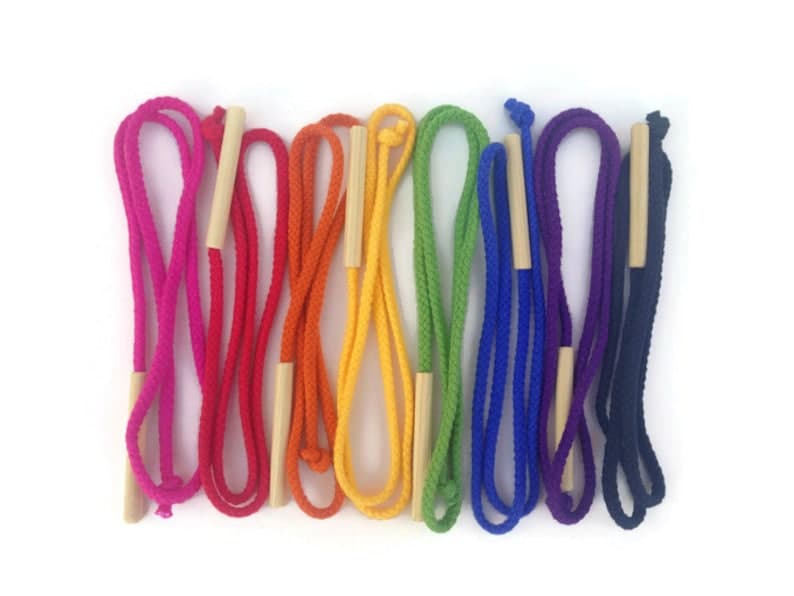 Extra Laces With Wooden Needle, Lacing Toy, Montessori Materials, Toddler Learning, Lacing Cards, Busy Bag, Sewing Toy, Lacing Strings by Covenless Botanicals