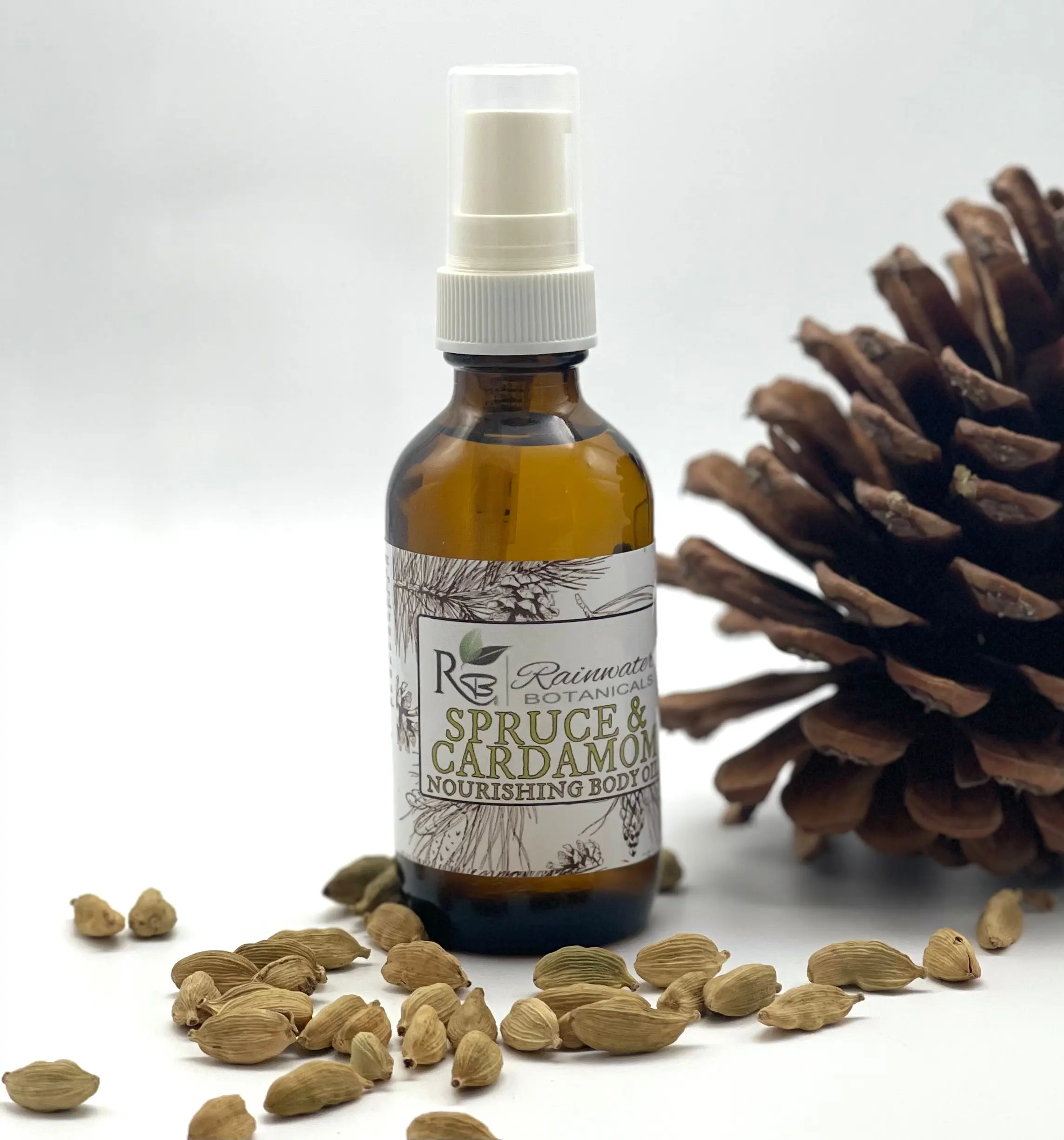 Spruce & Cardamom Body And Bath by Rainwater Botanicals