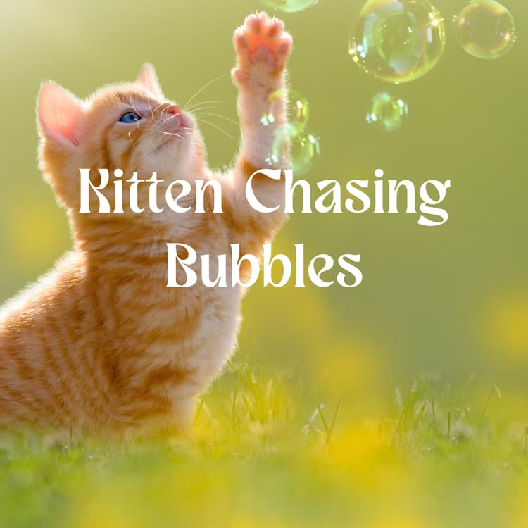 Kitten Chasing Bubbles Perfume Bottle