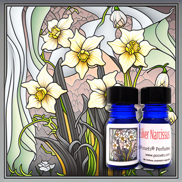 Silver Narcissus Perfume Bottle