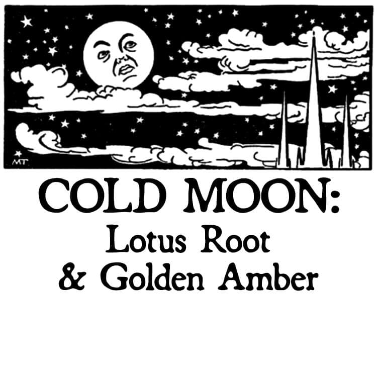 Cold Moon: Lotus Root and Golden Amber Perfume Bottle