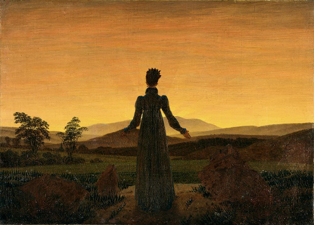 Woman in Front of the Setting Sun Perfume Bottle