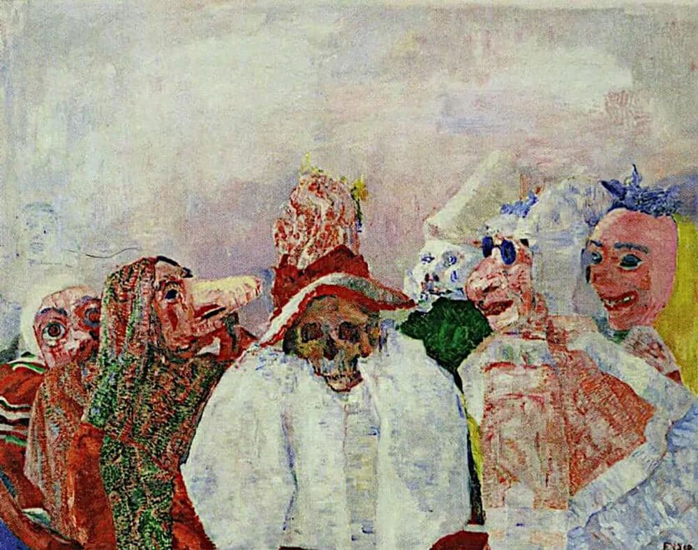Masks Confronting Death Perfume Bottle