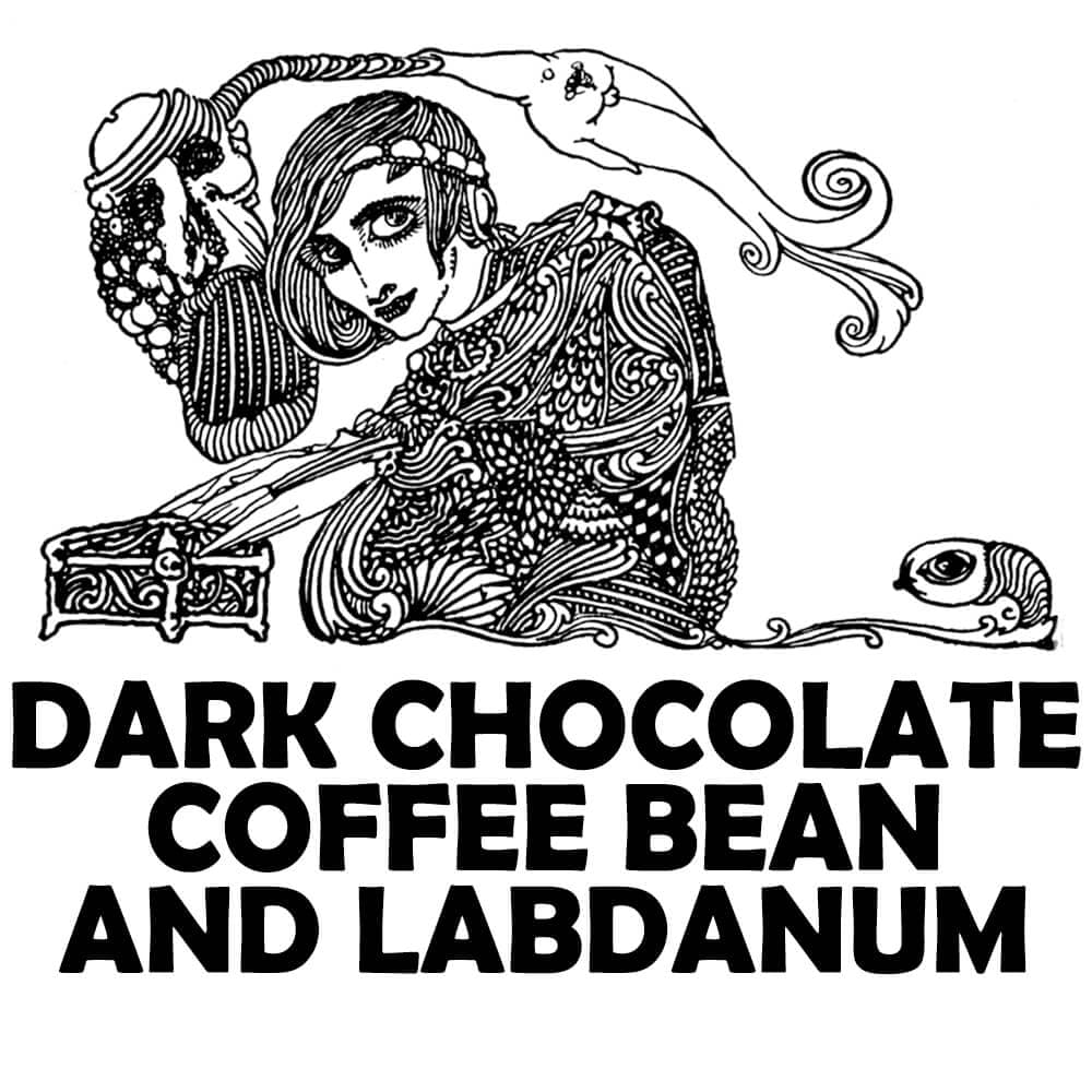 Dark Chocolate, Coffee Bean, and Labdanum Perfume Bottle