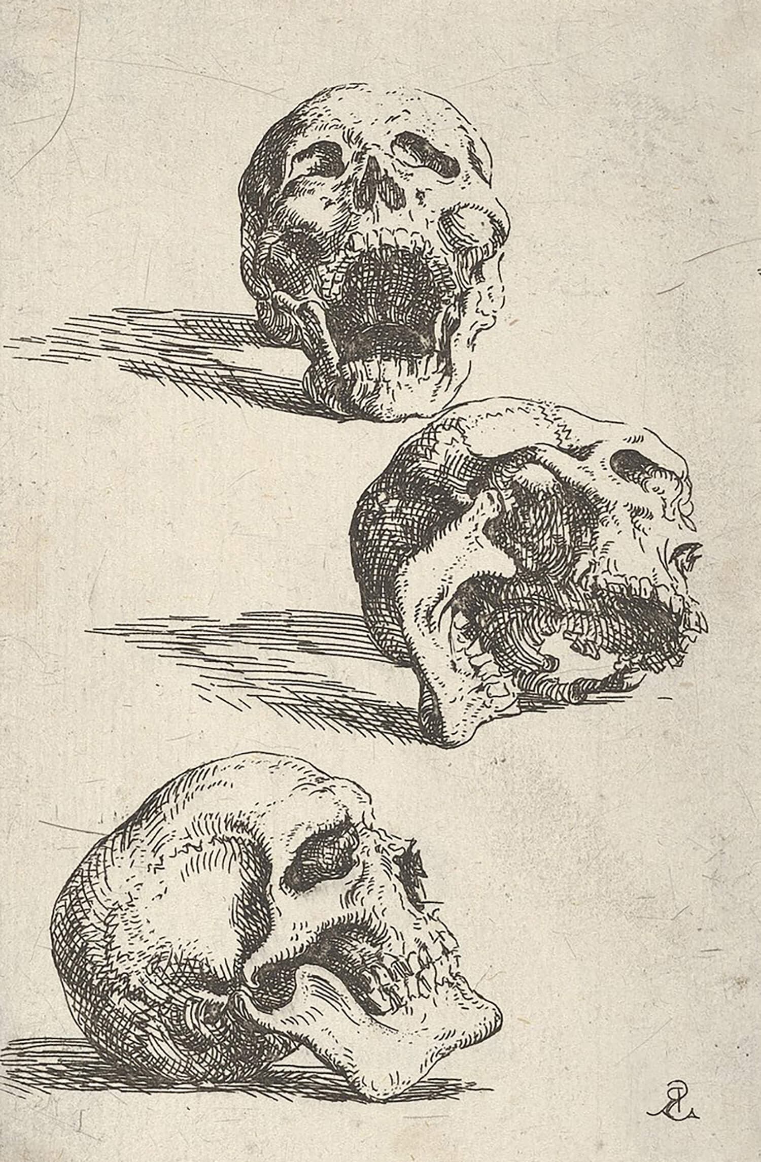 Three Human Skulls Perfume Bottle