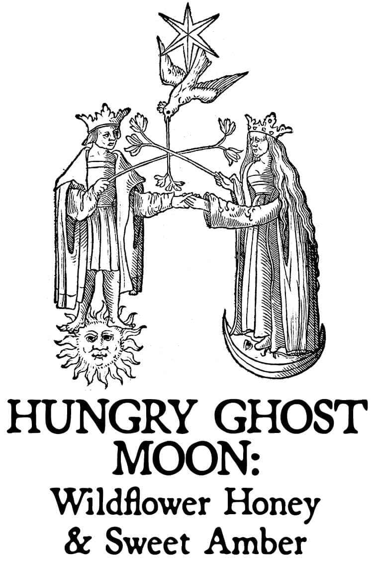 Hungry Ghost Moon: Wildflower and Sweet Amber Lotion Perfume Bottle