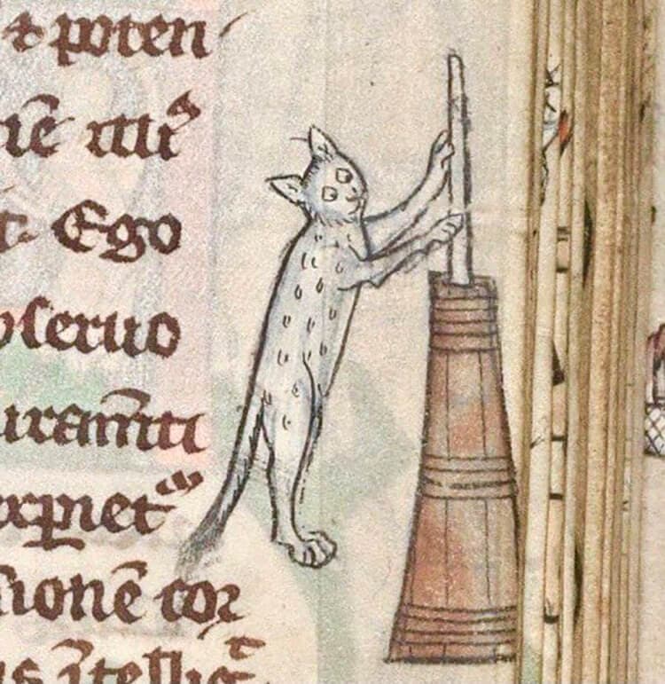 Cat Churning Butter Perfume Bottle