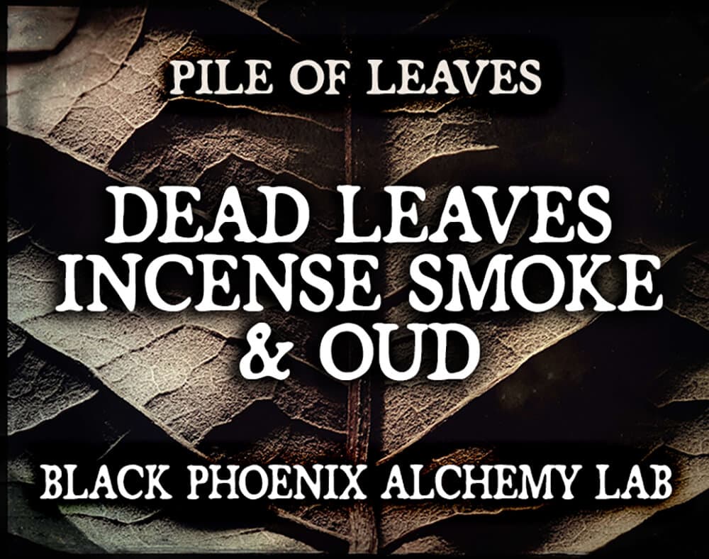 Dead Leaves, Incense Smoke and Oud Perfume Bottle