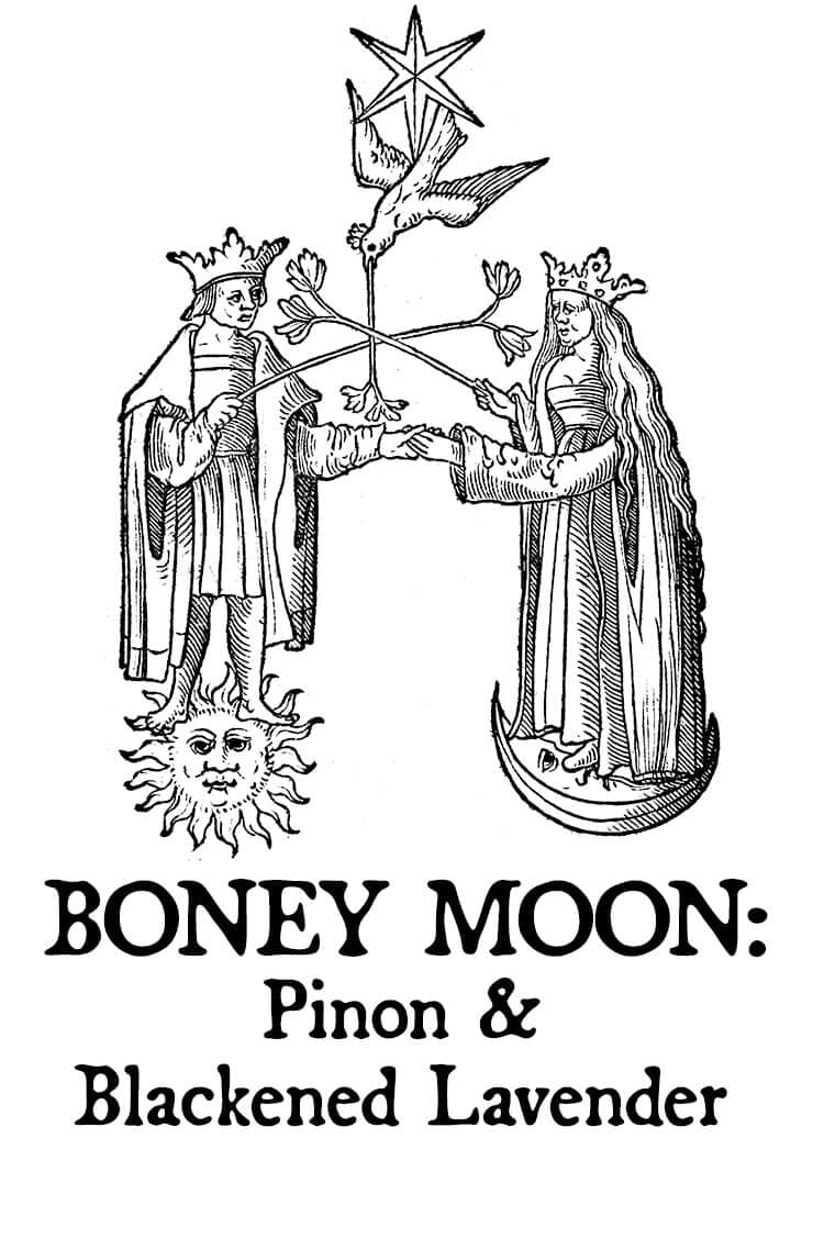 Boney Moon: Pinon and Blackened Lavender Perfume Bottle