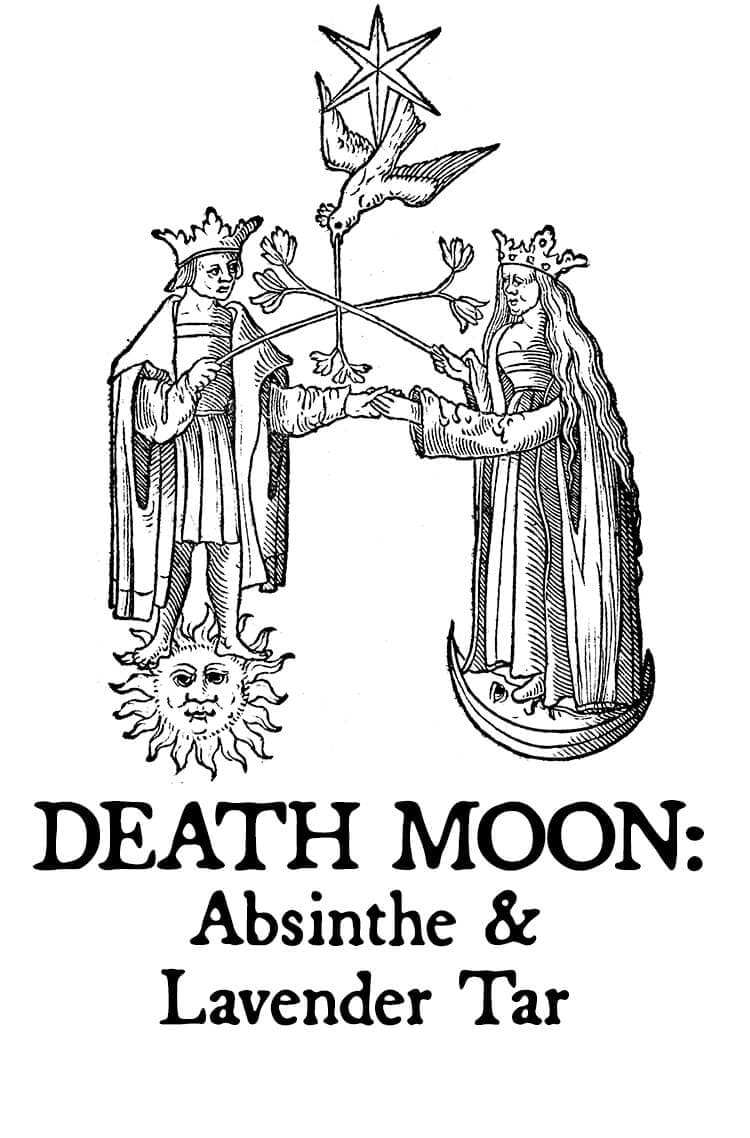 Death Moon: Absinthe and Lavender Tar Perfume Bottle