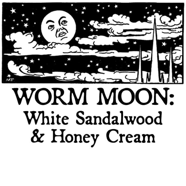 Worm Moon: White Sandalwood and Honey Cream Perfume Bottle