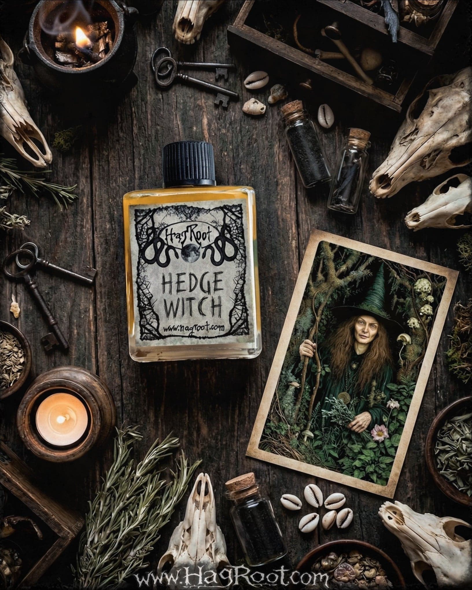 Hedge Witch Wild Growing Gardens Abundant Perfume Bottle