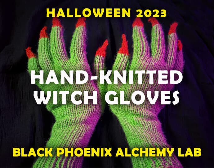 Hand-knitted Witch Gloves by Black Phoenix Alchemy Lab