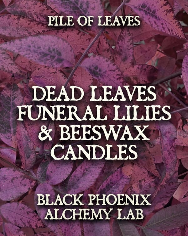 Dead Leaves, Funeral Lilies, and Beeswax Candles Home & Linen Perfume Bottle