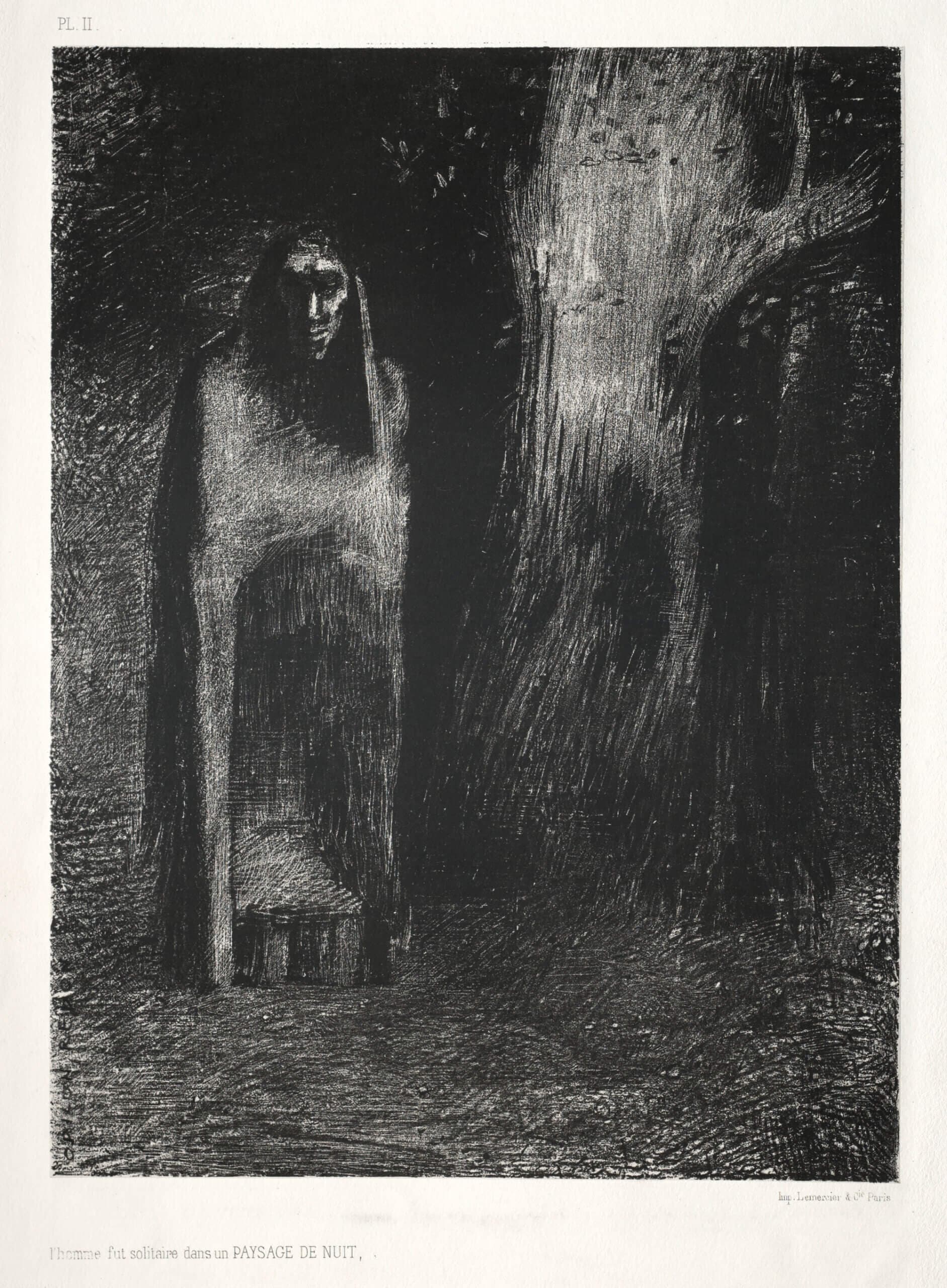 Lhomme Fut Solitaire Dans Un Paysage De Nuit by Black Phoenix Alchemy Lab