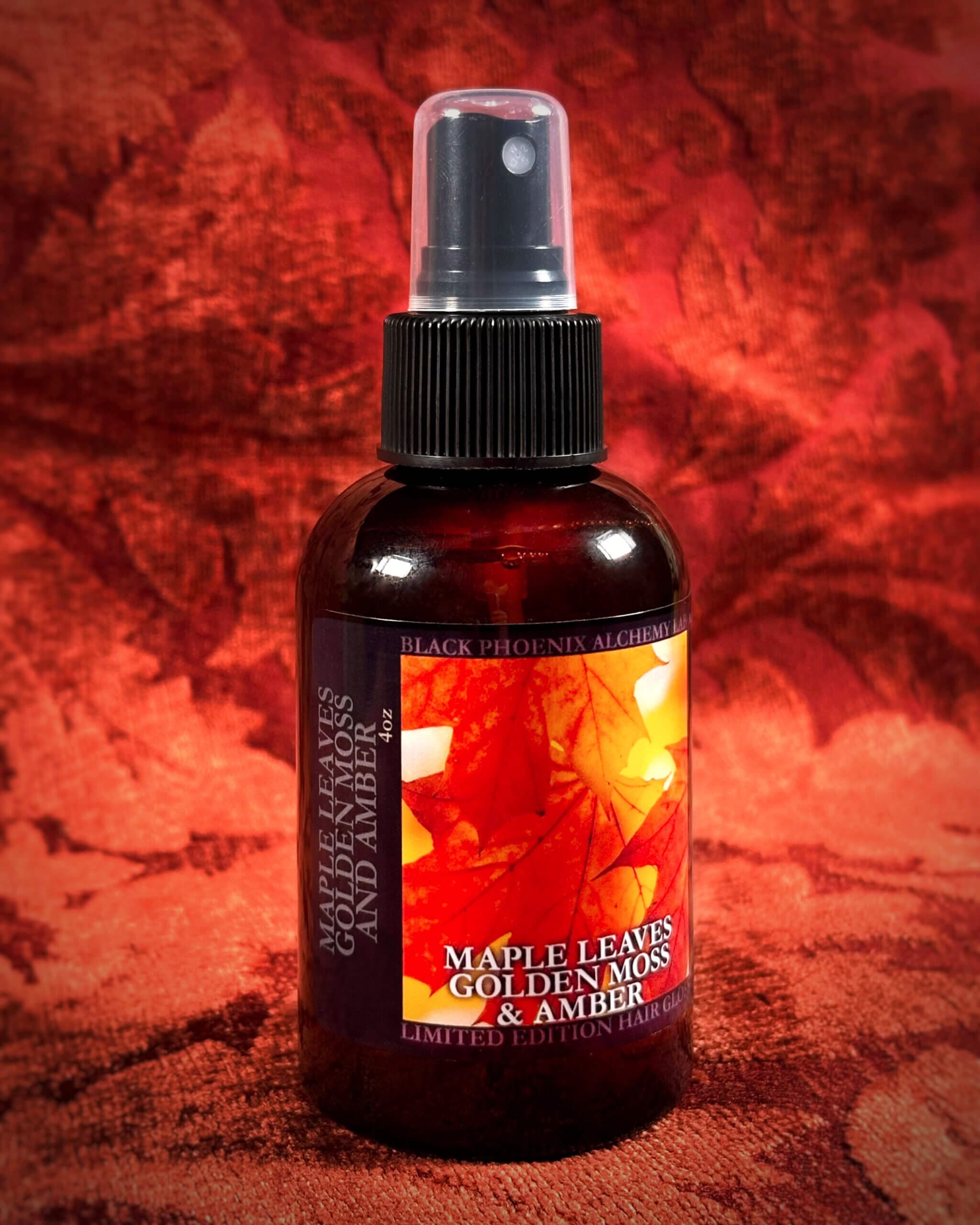 Maple Leaves, Golden Moss, and Amber Hair Gloss Perfume Bottle