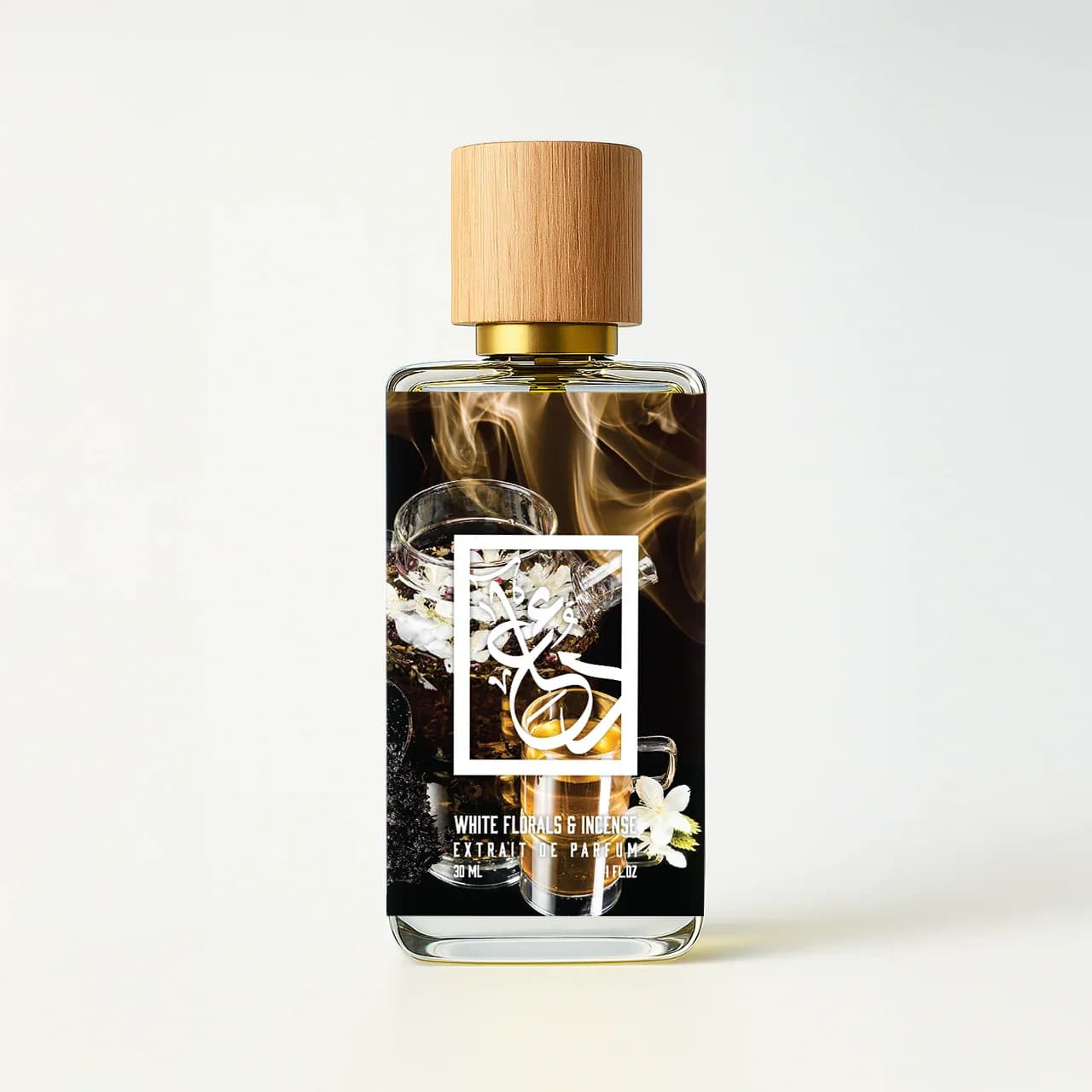 White Florals And Incense Perfume Bottle