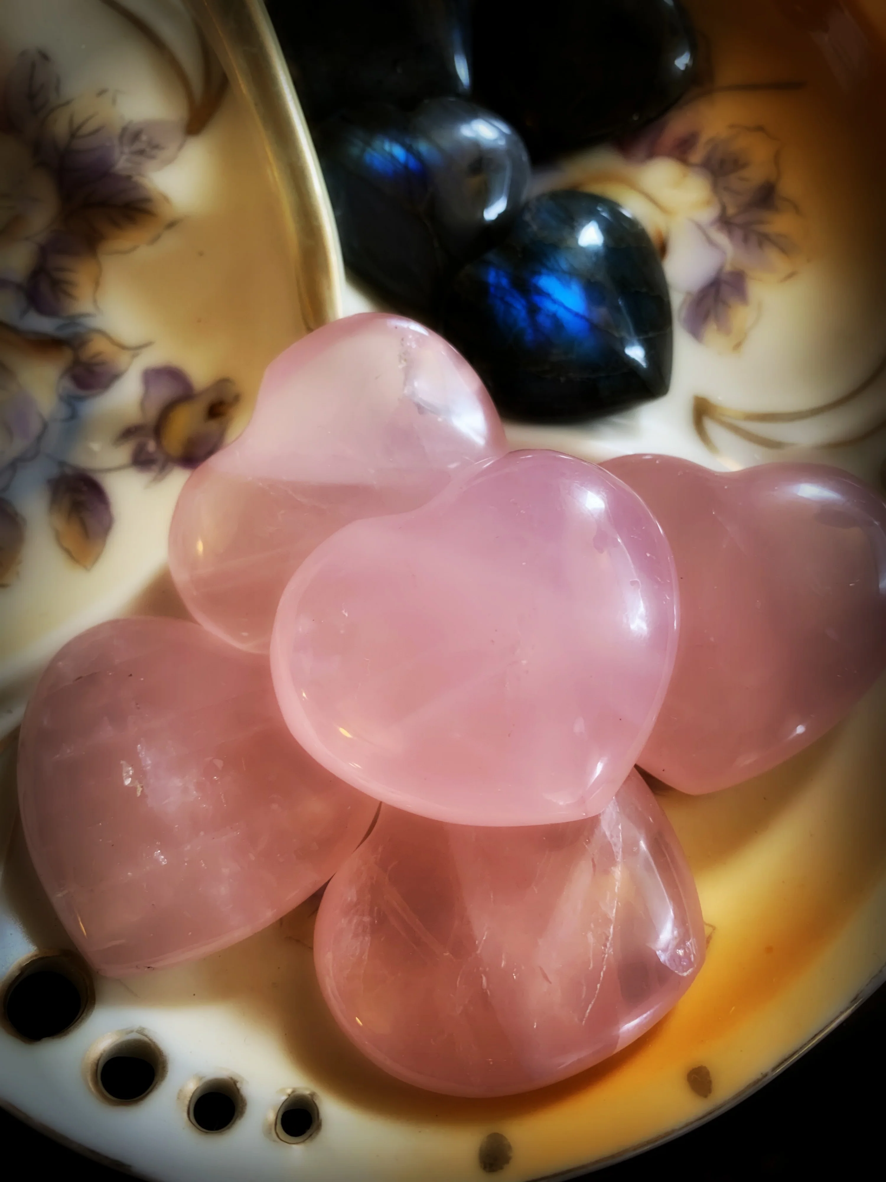 Rose Quartz Crystal Heart Perfume Bottle